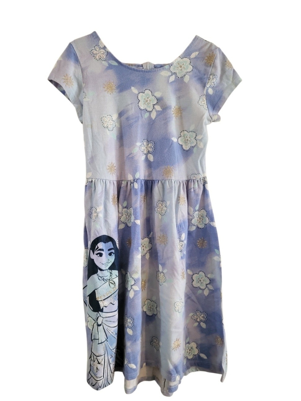 Disney Lavender Floral Character Dress with Gold Accents
